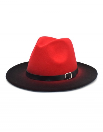 Replica Gentle Gradient Color Belt Fall Winter Fedora Hat #799528 $11.90 USD for Wholesale