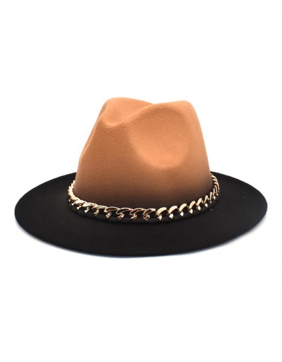 Adorable Versatile Gradient Color Chain Wide Brim Hat #799534 $15.15 USD, Wholesale Fashion Hats