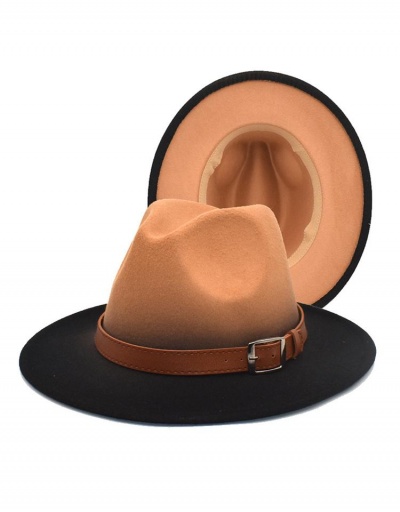 Fashion Gradient Color Belt Sun-Prof Fedora Hat #799543 $12.85 USD, Wholesale Fashion Hats