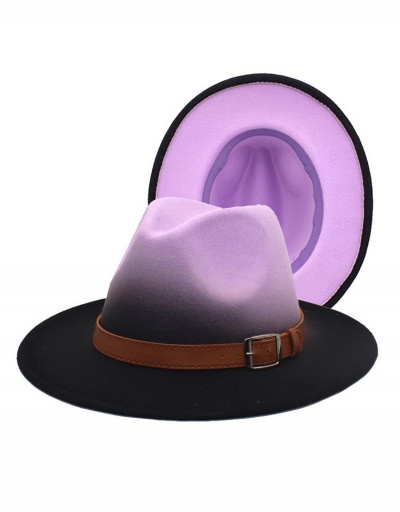 Replica Fashion Gradient Color Belt Sun-Prof Fedora Hat #799543 $12.85 USD for Wholesale