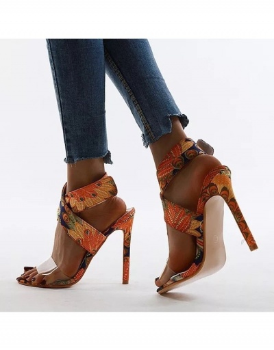  Sexy Printed PVC High Heeled Sandals #799546 $24.89 USD, Wholesale Fashion Heels