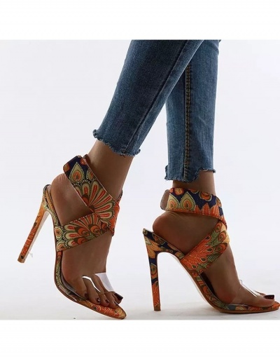 Replica  Sexy Printed PVC High Heeled Sandals #799546 $24.89 USD for Wholesale