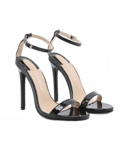 Replica Ladies Party Black Stiletto  Ankle Strap Heels   #799555 $38.61 USD for Wholesale