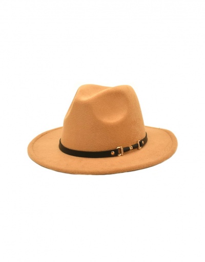 Modern Solid Flat Brim Fedora Hat #799560 $11.28 USD, Wholesale Fashion Hats