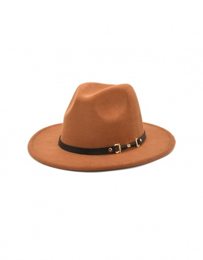 Replica Modern Solid Flat Brim Fedora Hat #799560 $11.28 USD for Wholesale