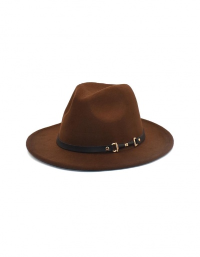 Replica Modern Solid Flat Brim Fedora Hat #799560 $11.28 USD for Wholesale