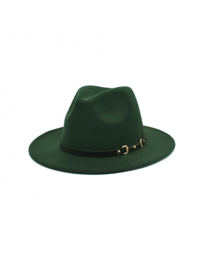 Replica Modern Solid Flat Brim Fedora Hat #799560 $11.28 USD for Wholesale