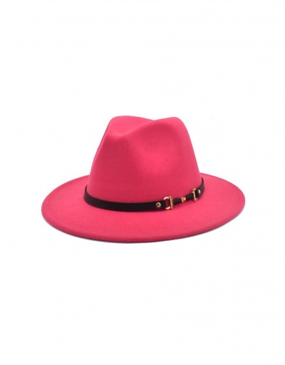 Winter Solid Belt Big Brim Fedora Hat #799565 $10.85 USD, Wholesale Fashion Hats