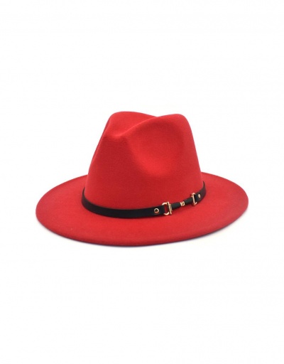 Replica Winter Solid Belt Big Brim Fedora Hat #799565 $10.85 USD for Wholesale