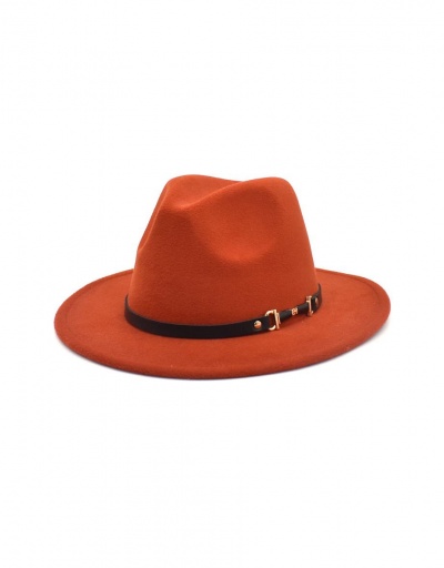 Replica Winter Solid Belt Big Brim Fedora Hat #799565 $10.85 USD for Wholesale