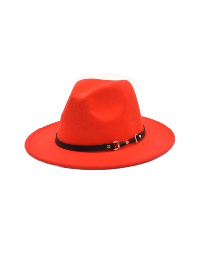 Replica Winter Solid Belt Big Brim Fedora Hat #799565 $10.85 USD for Wholesale