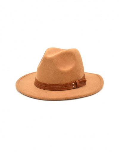 Versatile Solid Woolen Unisex Fedora Hat #799567 $12.43 USD, Wholesale Fashion Hats