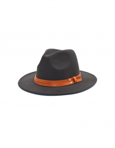 Replica Versatile Solid Woolen Unisex Fedora Hat #799567 $12.43 USD for Wholesale