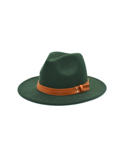 Replica Versatile Solid Woolen Unisex Fedora Hat #799567 $12.43 USD for Wholesale