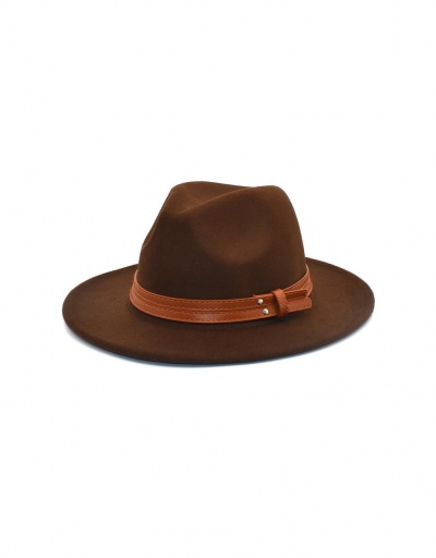 Replica Versatile Solid Woolen Unisex Fedora Hat #799567 $12.43 USD for Wholesale