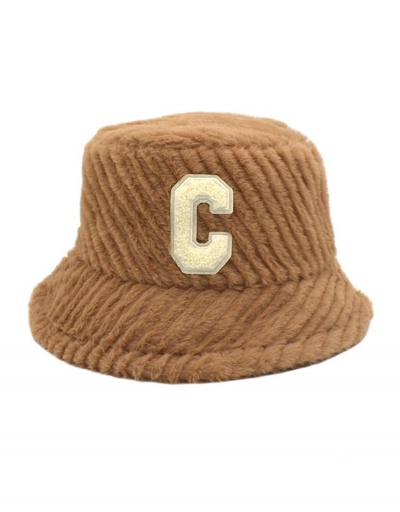 Replica Warm Letter C Faux Fur Bucket Cap #799574 $12.85 USD for Wholesale