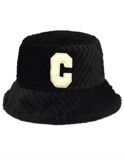 Replica Warm Letter C Faux Fur Bucket Cap #799574 $12.85 USD for Wholesale