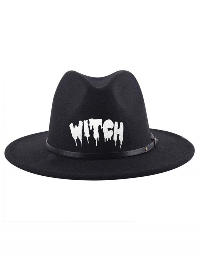 Halloween Letter Wide Brim Fedora #799579 $13.52 USD, Wholesale Fashion Hats