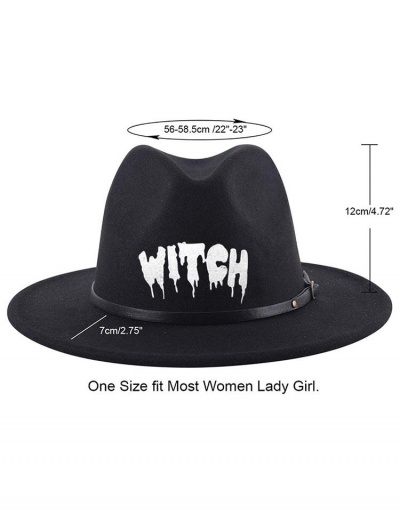 Replica Halloween Letter Wide Brim Fedora #799579 $13.52 USD for Wholesale