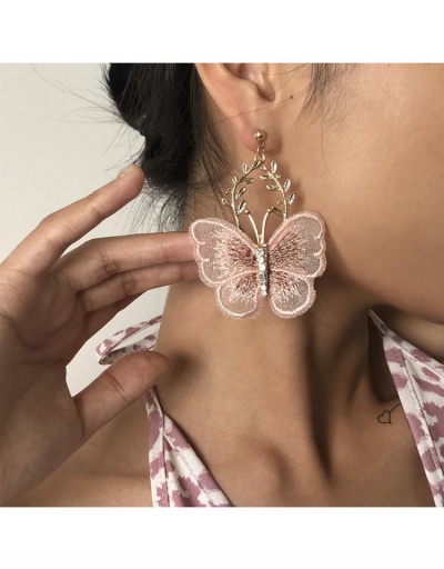 Replica  Embroidery Butterfly Pattern Lace Earrings #799580 $5.80 USD for Wholesale