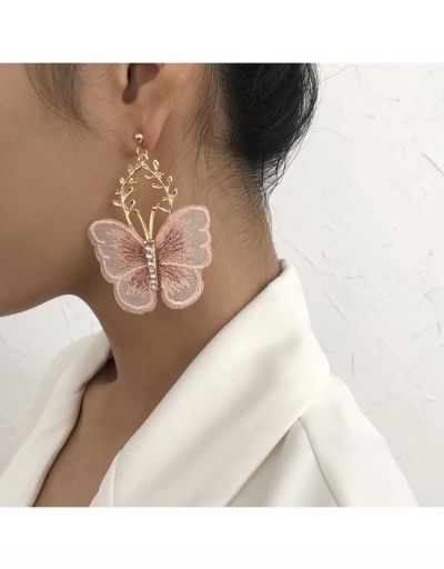 Replica  Embroidery Butterfly Pattern Lace Earrings #799580 $5.80 USD for Wholesale