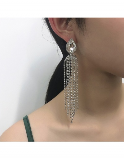  Fashion Rhinestone Long Tassel Earrings #799584 $8.10 USD, Wholesale Fashion Earrings