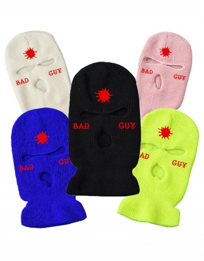 Simple Letter Three-Hole Ski Mask #799587 $13.30 USD, Wholesale Fashion Hats