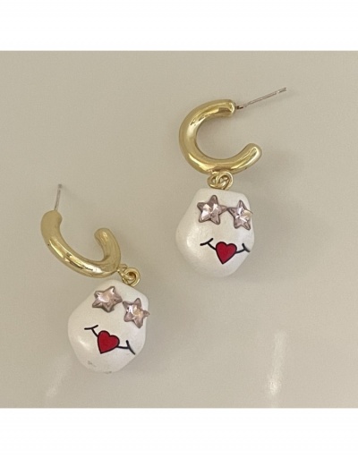  Women's Funny Faux Pearl Graffiti Earrings #799590 $12.43 USD, Wholesale Fashion Earrings