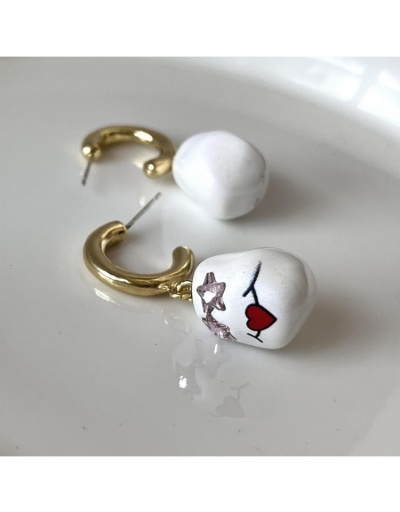 Replica  Women's Funny Faux Pearl Graffiti Earrings #799590 $12.43 USD for Wholesale