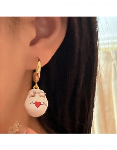 Replica  Women's Funny Faux Pearl Graffiti Earrings #799590 $12.43 USD for Wholesale