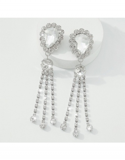 Replica Elegant Fashion Rhinestone Tassels Earrings #799595 $10.83 USD for Wholesale