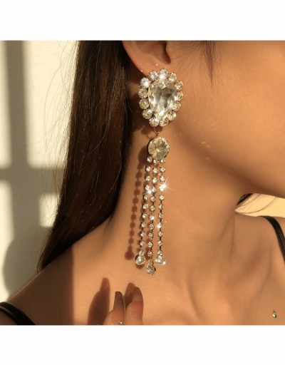 Replica Elegant Fashion Rhinestone Tassels Earrings #799595 $10.83 USD for Wholesale