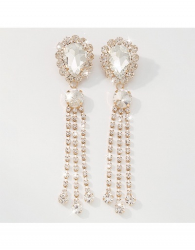 Replica Elegant Fashion Rhinestone Tassels Earrings #799595 $10.83 USD for Wholesale