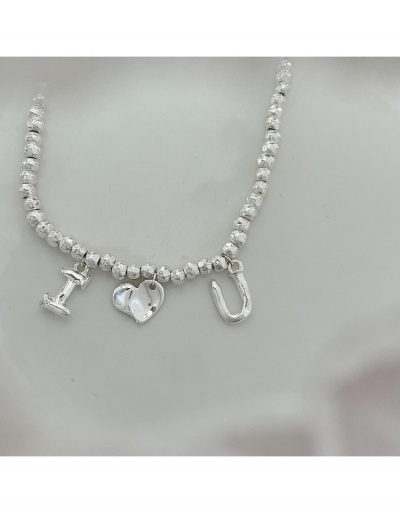 Replica  Minority INS Heart Bead Letter Collarbone Chain #799602 $20.61 USD for Wholesale