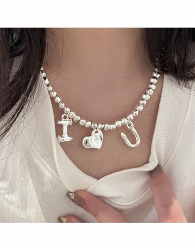 Replica  Minority INS Heart Bead Letter Collarbone Chain #799602 $20.61 USD for Wholesale