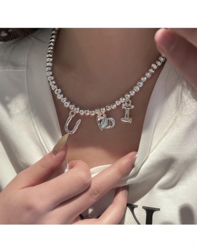 Replica  Minority INS Heart Bead Letter Collarbone Chain #799602 $20.61 USD for Wholesale