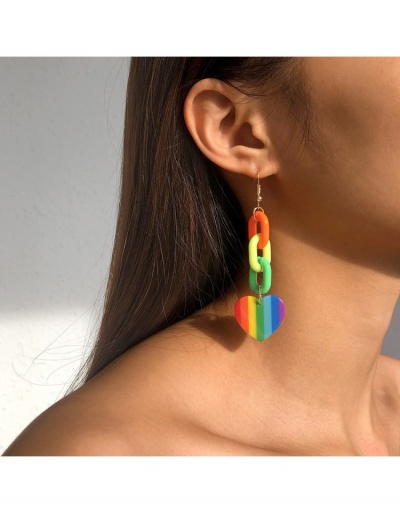  Fashion Acrylic Contrast Color Heart Earrings #799605 $5.94 USD, Wholesale Fashion Earrings