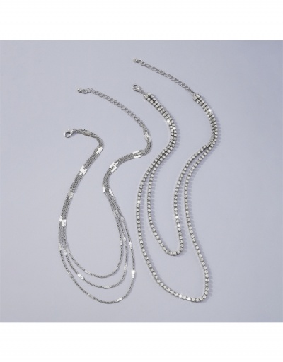 Replica Alloy Material Rhinestone Chain Layered Necklace #799610 $8.75 USD for Wholesale