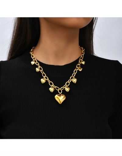  Heart Geometric Metal Hollow Out Women Necklace #799614 $6.45 USD, Wholesale Fashion Necklaces