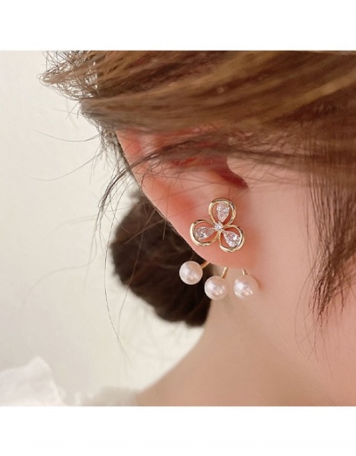  Sweet Faux Pearl Flower Stud Earrings #799624 $6.34 USD, Wholesale Fashion Earrings