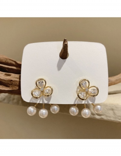 Replica  Sweet Faux Pearl Flower Stud Earrings #799624 $6.34 USD for Wholesale