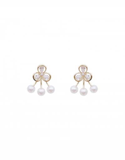 Replica  Sweet Faux Pearl Flower Stud Earrings #799624 $6.34 USD for Wholesale