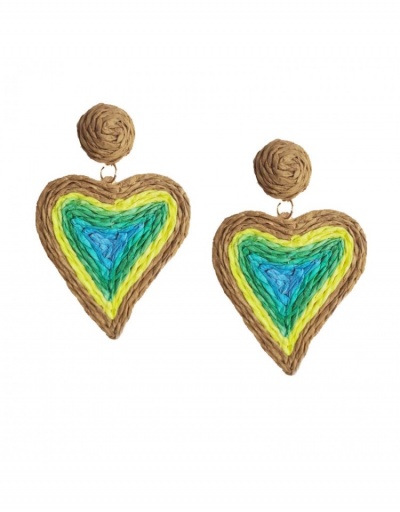 Replica  Heart Contrast Color Weave Bohemian Earrings #799625 $7.53 USD for Wholesale