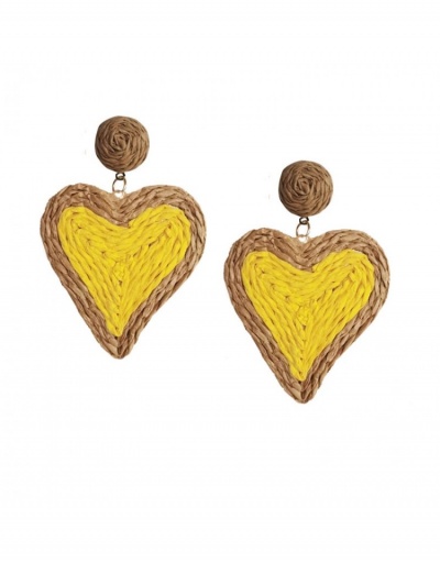 Replica  Heart Contrast Color Weave Bohemian Earrings #799625 $7.53 USD for Wholesale