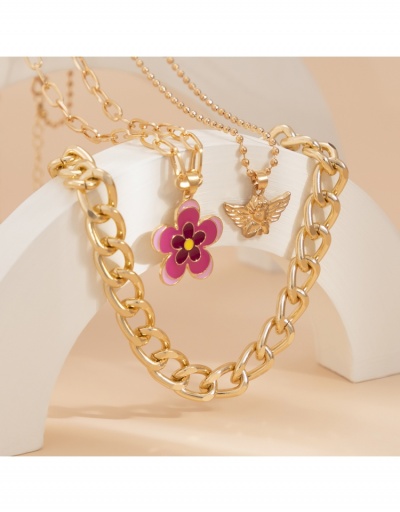 Replica Alloy Flower Pendant Necklace Sets For Women #799626 $8.12 USD for Wholesale