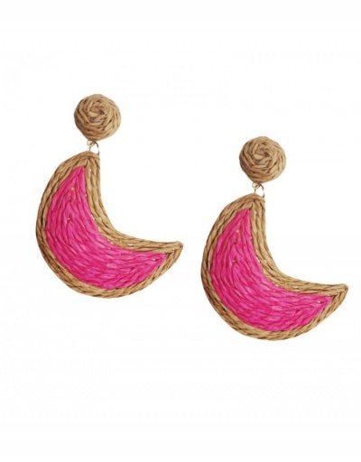 Replica  Weave Contrast Color Moon Earrings #799627 $7.28 USD for Wholesale