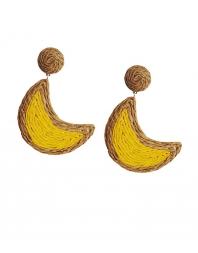 Replica  Weave Contrast Color Moon Earrings #799627 $7.28 USD for Wholesale