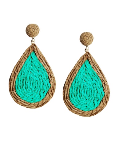 Replica Vacation Ladies Raffia  Contrast Color  Drop-shaped  Earrings #799634 $6.99 USD for Wholesale