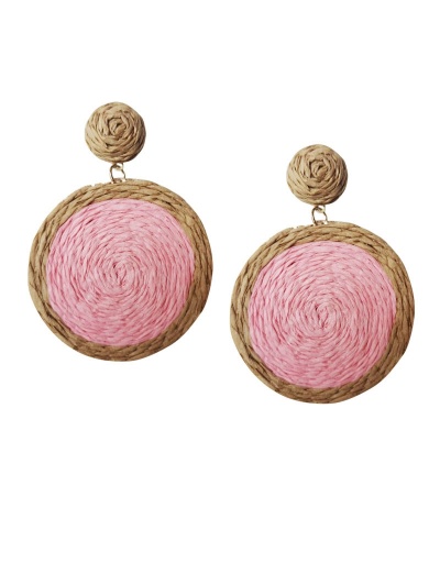 Raffia   Contrast Color Vacation Bohemian Style Earrings #799637 $6.94 USD, Wholesale Fashion Earrings