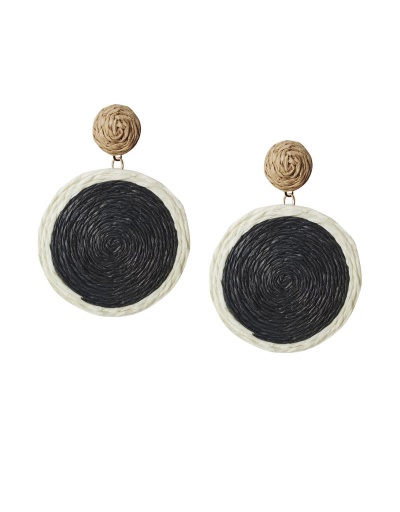 Replica Raffia   Contrast Color Vacation Bohemian Style Earrings #799637 $6.94 USD for Wholesale